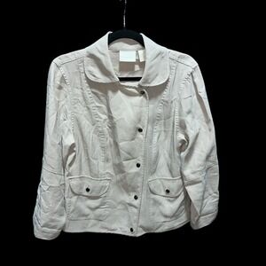 Chico's Tan‎ Casual Button-Up Jacket Size Large